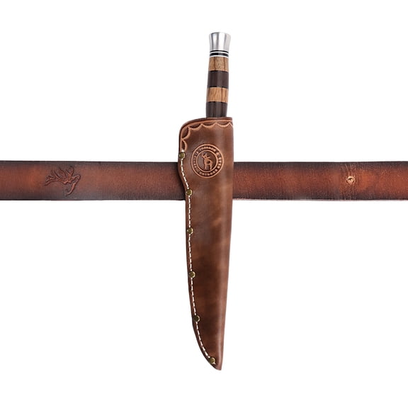 TOURBON 1-Pack Leather Fixed Blade Knife Sheath with Belt Loop, Fits up to 6in Blade, Brown