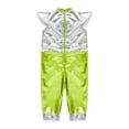 thumbnail image 4 of Hansber Infant Baby Alien Outfit 2-Pieces Sleeveless Shiny Metallic Jumpsuit with Antenna Headband Fluorescent Green 6-12M, 4 of 7