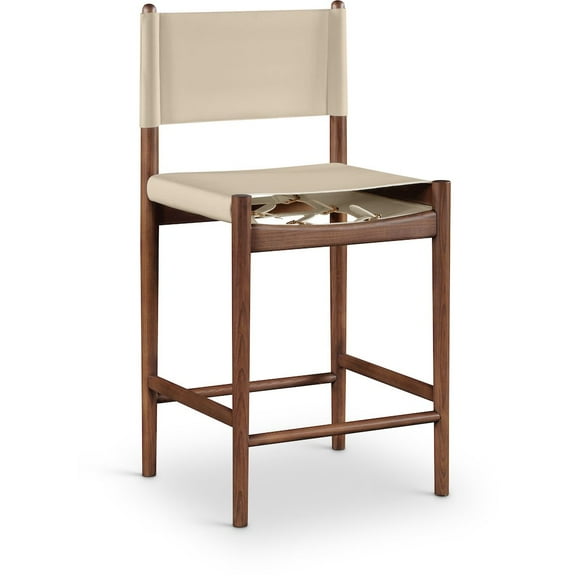 Meridian Furniture Rawlins Beige Vegan Leather Upholstered Counter Stool
