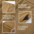 thumbnail image 6 of Men's Solid Slim Fit Dress Pants, Stretch Chino Trousers, Summer Casual Business Work Pants 36, 6 of 6