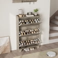 thumbnail image 3 of TROPOW Shoe Storage Cabinet with 3 Flip Drawers, Freestanding Shoe Organizer Storage for Entryway with 2 Side Hooks, Farmhouse Hidden Slim Narrow Shoe Rack Cabinet, 3 of 8
