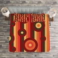 thumbnail image 3 of Ambesonne Retro Quilted Bedspread Set 3 Pcs, Circles Dots Stripes Art, King Size, Multicolor, 3 of 3