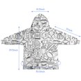 thumbnail image 7 of Football Icons Pattern Blanket Hoodies for Kids 6-13YR Oversize Wearable Blanket Hoodies for Boys Girls Teens, 7 of 7