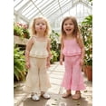 thumbnail image 6 of Loicainy Toddler Kids Girls Strappy Top Flare Pants Clothes Set 6 12 18 24 Months 2T 3T 4T 5T Tie-up Sleeveless Camisole with Pants Solid Summer Outfit, 6 of 9
