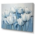 thumbnail image 2 of Designart "Blue-White Tulip Artistry I" Tulips Wall Art Living Room, 2 of 7
