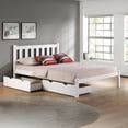 thumbnail image 3 of Alaterre Furniture Aurora Set of 2 Pine Wood Underbed Storage Drawers on Wheels, Bedroom Dresser Organizer Shelf, White, 3 of 11