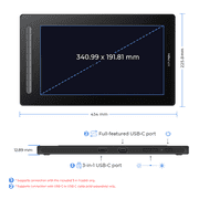 XP-Pen Artist 16 2nd Graphic Tablet with 1080P Monitor Fully laminated Screen with 8192 Pressure Levels Art Drawing Tablet with Screen for Laptops Digital Pen Drawing Glove