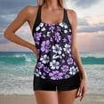 thumbnail image 1 of Traje de Baño Mujer Traje de Baño Tankini Sexy Para Mujer, Conjunto de 2 Piezas, Sin Espalda, Con Tirantes Ajustables, Estampado, Ropa de Playa, 1 of 5