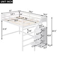 thumbnail image 6 of Full Size Loft Bed with Built-in Storage Wardrobe and Staircase, Space-Saving Furniture for Teens and Adults, Sturdy White Frame Design for Bedroom or Dorm Organization, 6 of 9