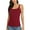 Red, variant on Women's Camisole Cotton Tank Top with Shelf Bra Adjustable Wide Strap Basic Undershirt