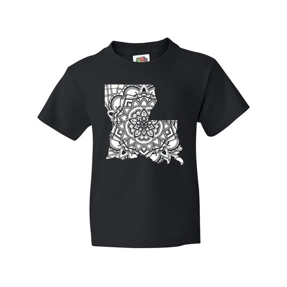 Inktastic Louisiana Silhouette Mandala Youth T-Shirt