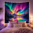 thumbnail image 2 of Mountain Lake Hyper with Nocturnal Flowing Aurora Borealis, Mystical Fantasy for Space Lovers, Galaxy Room Decor, Housewarming Gift, Tapestry Wall Hanging for Bedroom and Dorm, 2 of 7