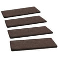 thumbnail image 6 of Pure Era 8" x 30" Plush Carpet Stair Treads Protector Cover Indoor Shaggy Rug Self Adhensive Set of 12,Dark Brown, 6 of 11