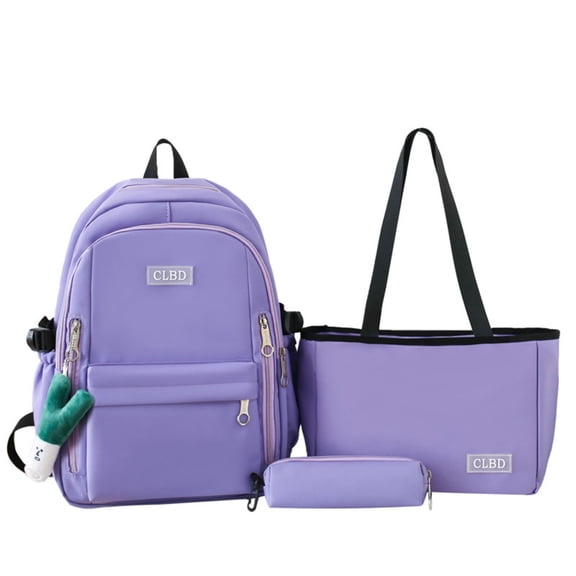 ZROVA 3-Piece Backpack Set with Free Charm – Large Capacity for Back to School