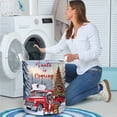 thumbnail image 4 of Santa is Coming Pitbull Merry Christmas Xmas Noel Truck Tree Foldable Laundry Basket Terrier Dog Lover Organizer Storage with Handles - 02023, 4 of 5
