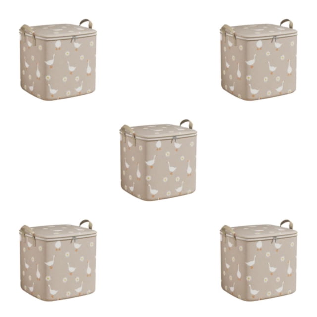 Destyer Boîtes de Rangement Pliables avec Construction Robuste Beige 50*56*50 5Ensemble