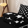 thumbnail image 6 of Manfei Sparkle Stars Printed Zipper Twin Comforter Sets with Fitted Sheet and 2 Pillowcases,Kawaii Polka Dot Zipper Bedding Set,Black White,Black Reversible,4pcs, 6 of 8