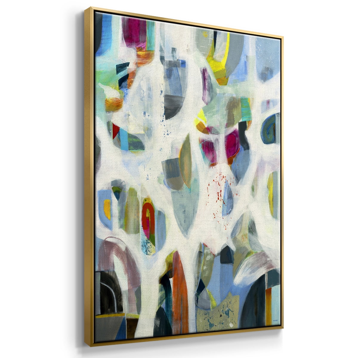 Interaction Framed Premium Gallery Wrapped Canvas - Ready to Hang - 25 x 37 - Gold Floating Frame