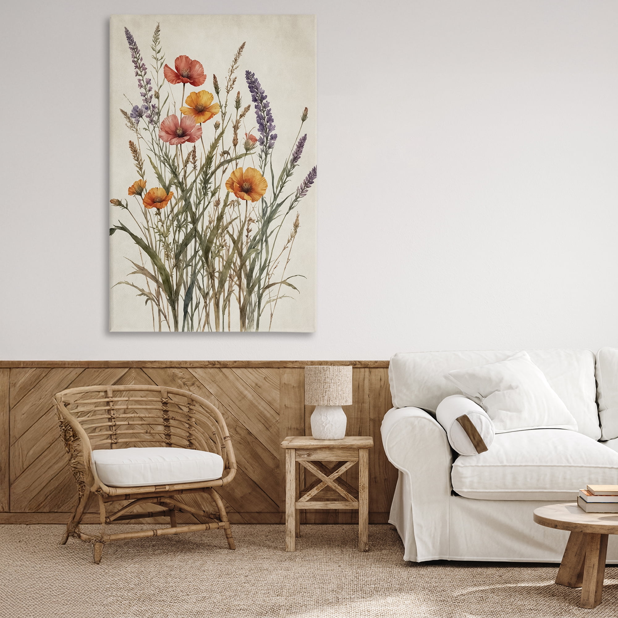 Stupell Industries Vintage Collection of Meadow Botanicals Canvas Wall Art, design by Nataly White