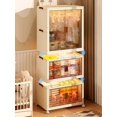 thumbnail image 3 of Armario plegable móvil, caja de almacenamiento plegable, cajón, fácil instalación, puerta transparente, organizador Simple, estante de cubo, armario esquinero, 3 of 4