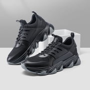 CMR CHAMARIPA Height Increase Sneakers - Sneakers That Make You Taller - Black Breathable Fashion Men Walking Shoes 8 CM / 3.15 Inches