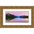 thumbnail image 1 of Zhang, Yan 32x17 Gold Ornate Wood Framed with Double Matting Museum Art Print Titled - Maligne Lake, 1 of 4