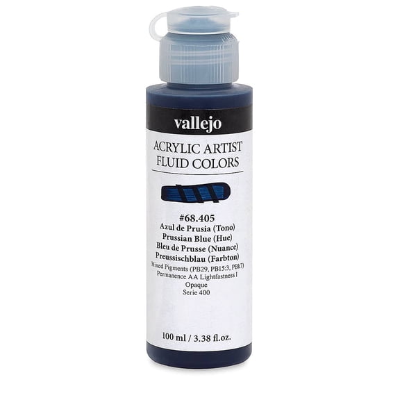 Vallejo Fluid Acrylic - Prussian Blue Hue, 100 ml