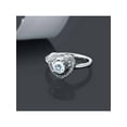 thumbnail image 3 of Gem Stone King 0.67 Ct Round Sky Blue Aquamarine 925 Sterling Silver Heart Ring, 3 of 3