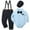 N76-Blue, variant on RMGVDSD Baby Boy Clothes Suit Gentleman Outfits Short Sleeve Formal Dress Shirt+ Suspender Pants+ Beret Wedding Party Set 0-3 Months