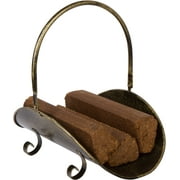 16.5" Metal Firewood Log Holder Carrier - Bronze Finish for Indoor Use by Trademark Innovations