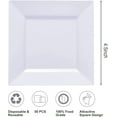 thumbnail image 2 of NEOLIVEA 50PCS Square Plastic Plate-4.5 inch Disposable Dessert Plates- Premium Hard Square Small Appetizer Plates for Party/Birthday/Wedding & All Occasions (White), 2 of 6