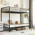 thumbnail image 6 of Demi Bonn Heavy Duty Metal Bunk Bed with Ladder and Safety Guardrails, Bunkbeds for Bedroom, No Box Spring Needed, Black, 6 of 10