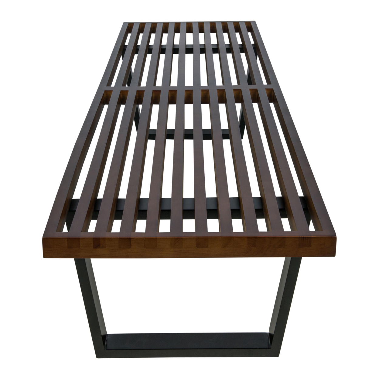 LeisureMod Mid-Century Inwood Platform Bench in Dark Walnut - 6 Feet - image 3 of 7