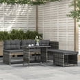 thumbnail image 1 of vidaXL 4 Piece Garden Dining Set with Cushions Grey Poly Rattan, 1 of 5