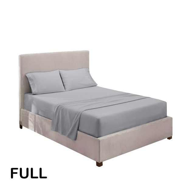 Juego de ropa de cama para el hogar Sábana Funda de colchón Funda de almohada Juego de ropa de cama de poliéster de color sólido, Gris, Completo, 4pcs / set Eigraketly HA6267-18B