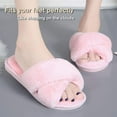 thumbnail image 3 of Ginisom Women's Fuzzy Slippers Cross Band Fluffy Open Toe House Slide Slipper, 3 of 6