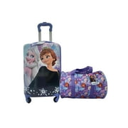 Disney Frozen Kid's 18" ABS Spinner Luggage With Duffel Set