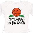 thumbnail image 4 of Inktastic Basketball My Daddy is the Coach Boys or Girls Long Sleeve Baby Bodysuit, 4 of 5