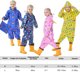 thumbnail image 2 of Chubasquero Transpirable Impermeable Niños Niñas Niños con Capucha Traje de Lluvia Ligero Poncho de Lluvia para Exteriores de una Pieza Chaqueta Lluvia General 90-110 cm, 2 of 5