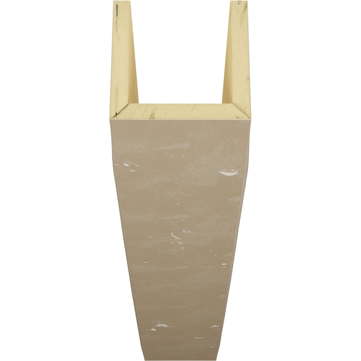 10"W x 8"H x 20'L 3-Sided (U-beam) Knotty Pine Endurathane Faux Wood Ceiling Beam, White Washed
