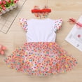 thumbnail image 3 of IDOPIP Baby Girls 1st Birthday Outfit Rainbow Polka Dots Princess Party Tutu Dress with Headband, 3 of 8