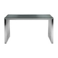 thumbnail image 2 of Namo 55 Inch Office Desk, Tempered Glass Top, Slatted Silver Metal Frame, 2 of 6