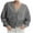 Gray, variant on UYISJ Women's Cropped Cardigan V Neck Button Down Knitted Sweater Long Lantern Sleeve Coats Casual Solid Color Outerwear Blue XXL
