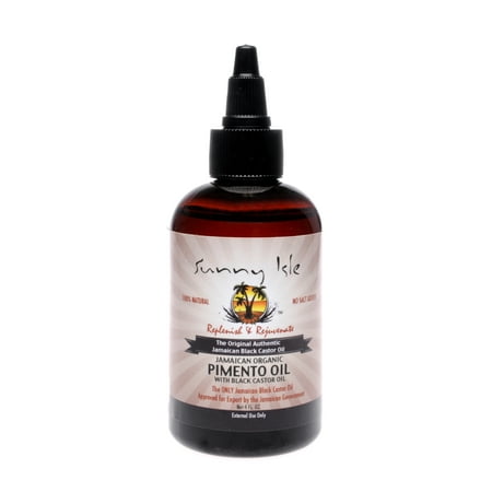 Sunny Isle Jamaican Organic Pimento Oil with Black Castor Oil, 4 Oz
