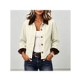 thumbnail image 2 of Zynoxe Women's Cropped Jacket Fashionable Corduroy Cuffs & Collared Jackets for Women Relaxed Long Sleeve Button Down Casual Jackets Solid Color Casual Outerwear With Side Pockets S, 2 of 10