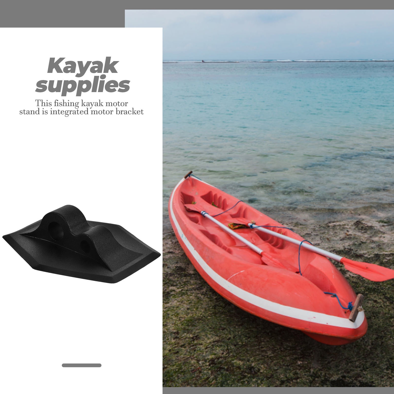 FOMIYES Black PP Canoe Motor Mount for Fishing and Inflatable Boats