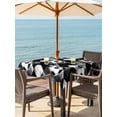 thumbnail image 3 of Outdoor Tablecloth with Umbrella Hole for Patio/Picnic/Party/Camping, Black White Football Waterproof Table Cloth Square Cover Washable, Modern Abstract Art Balls Sport Game (60"x 60"), 3 of 9