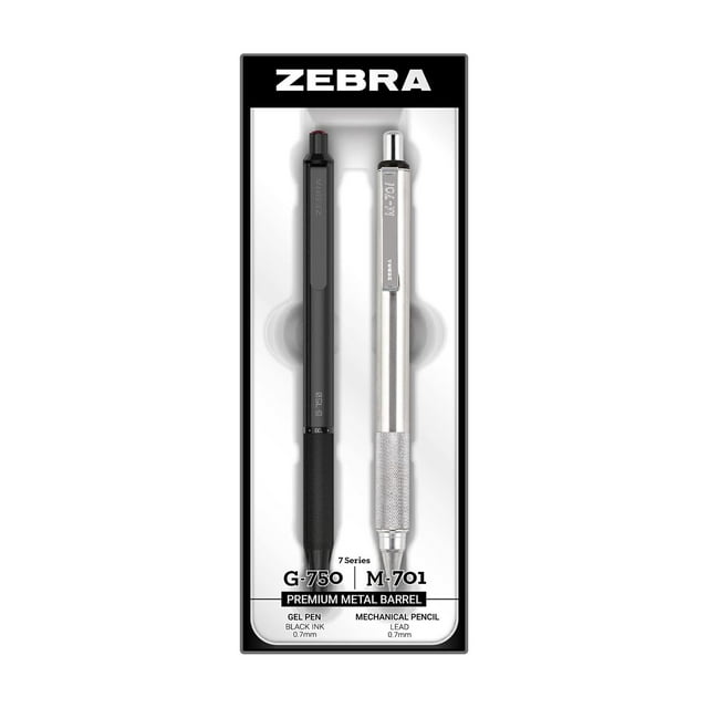 Set de bolígrafo/lápiz de regalo Zebra Pen G-750 y M-701 Metal Barrel