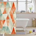 thumbnail image 3 of Triangle Pattern Bathroom Waterproof Accessories with 12 Hooks Geometric Fabric Shower Curtain for Kids Boys Girls Teens Orange Green Shower Curtain Modern Art Curtains,72x72 Inches, 3 of 6