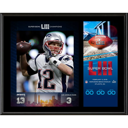 Tom Brady New England Patriots 12'' x 15'' Super Bowl LIII Champions Sublimated Plaque with Replica (Best Place To Sell Nfl Tickets)